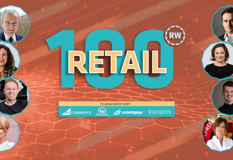 Retail 100 logo and photos of some of the CEOs featured