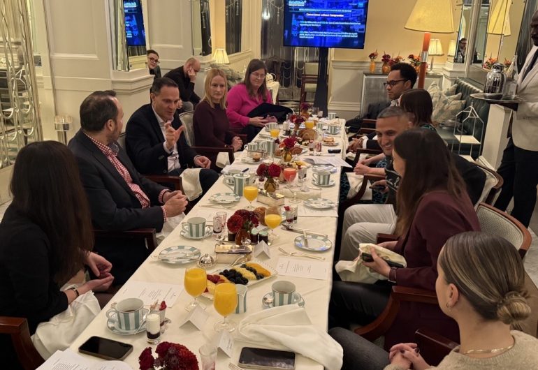 Guests atttending the American Express breakfast briefing